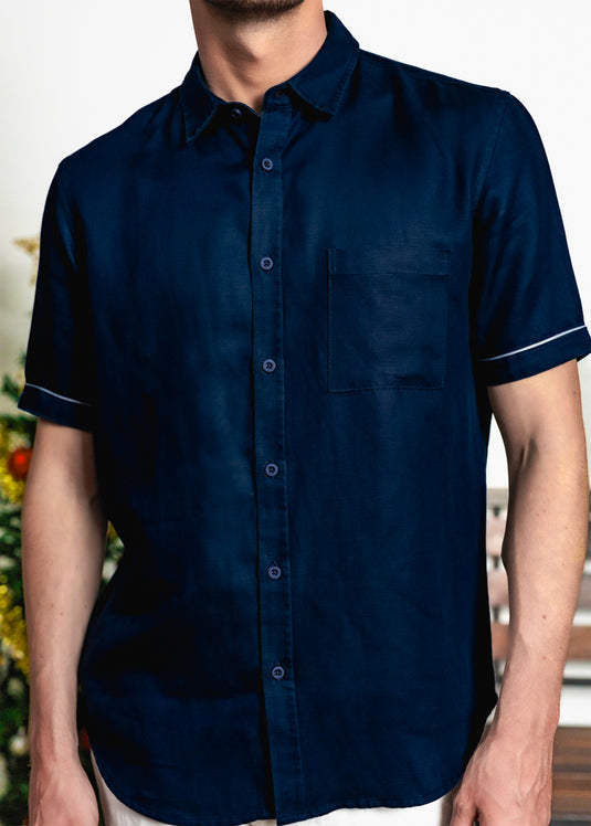 Casual S/S Shirt With Sleeve Hem Detailing