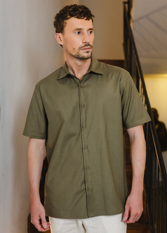 Mens Solid S/S Shirt