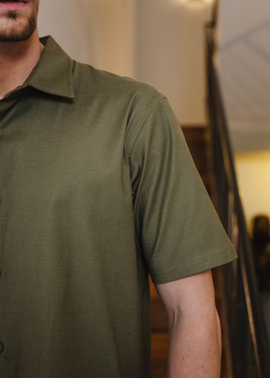 Mens Solid S/S Shirt