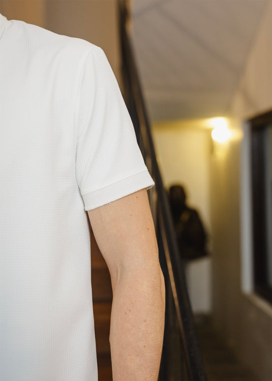 Waffle Polo t-Shirt With Zipper