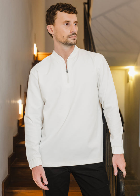 Waffle Zip Neck L/S T-Shirt