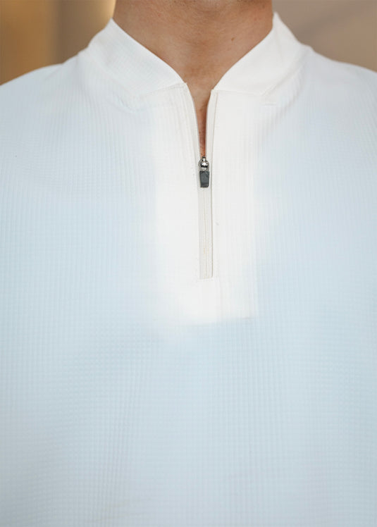 Waffle Zip Neck L/S T-Shirt