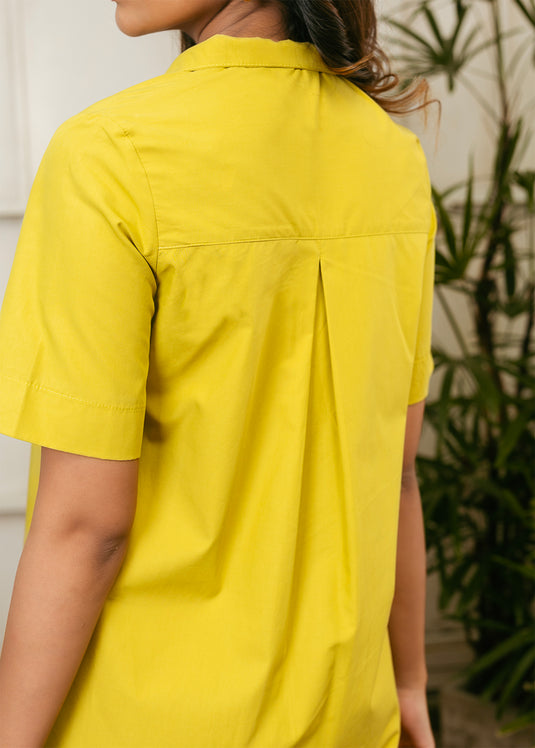 Trapeze dress with top stitch details