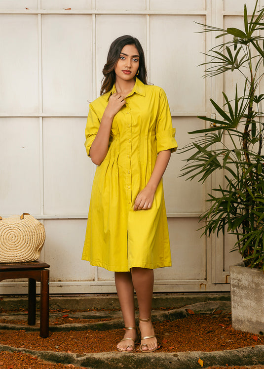 Shirt Dress With Pin Tucks