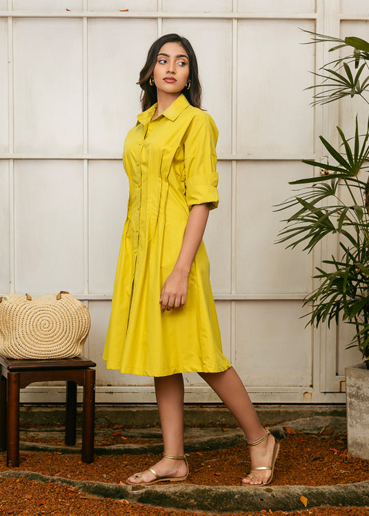 Shirt Dress With Pin Tucks