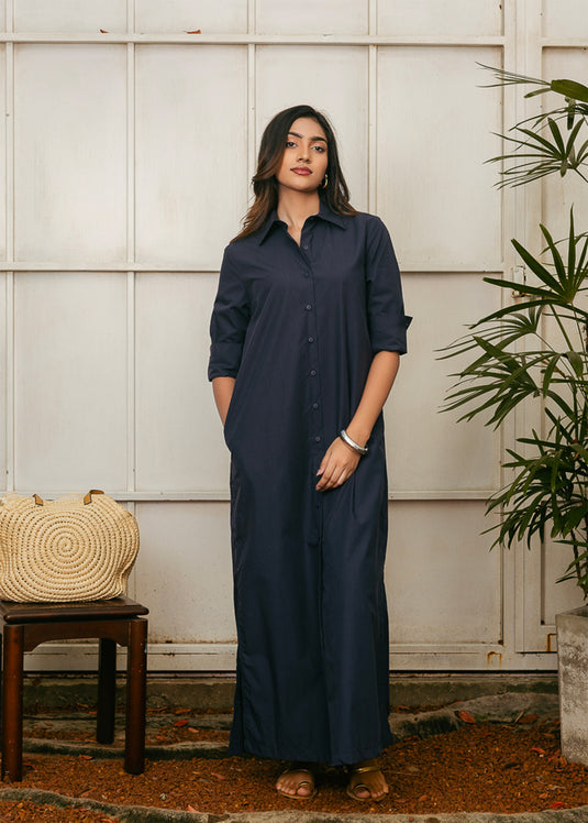 Maxi shirt dress