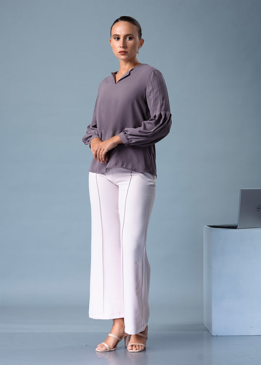 Pleated Sleeve Detailed Blouse