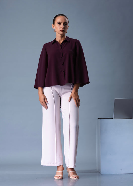 Bell sleeve button down blouse