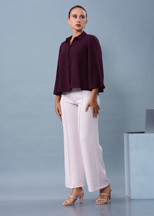 Bell sleeve button down blouse