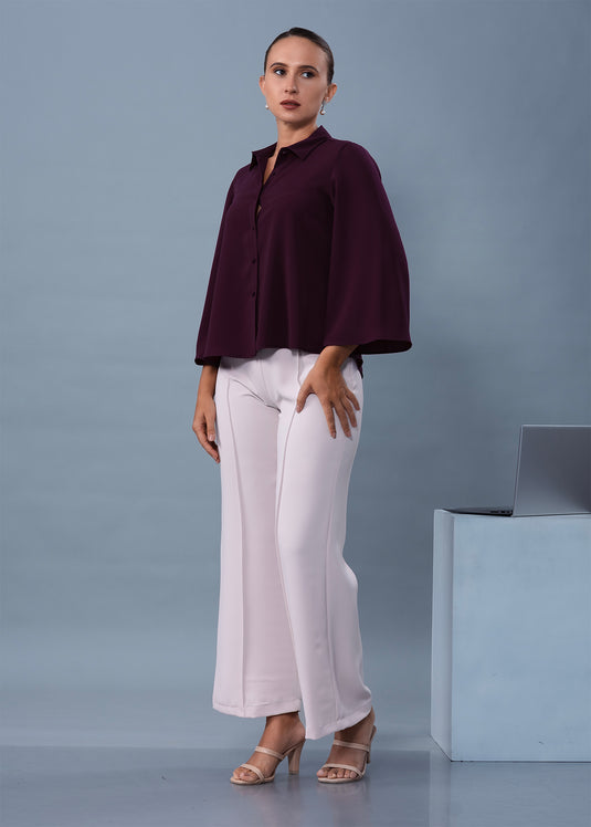 Bell sleeve button down blouse