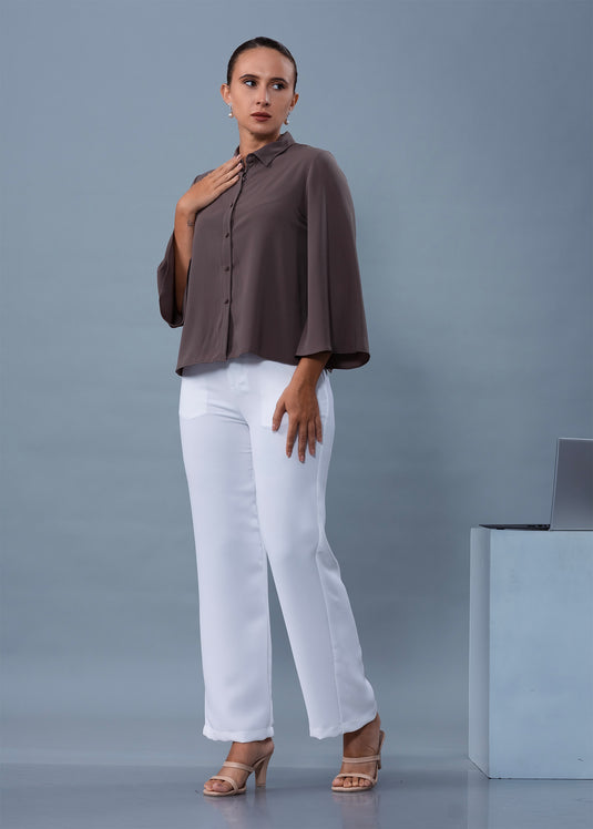 Bell sleeve button down blouse