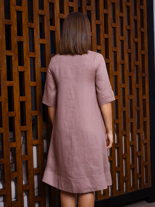 Premium linen trapeze dress