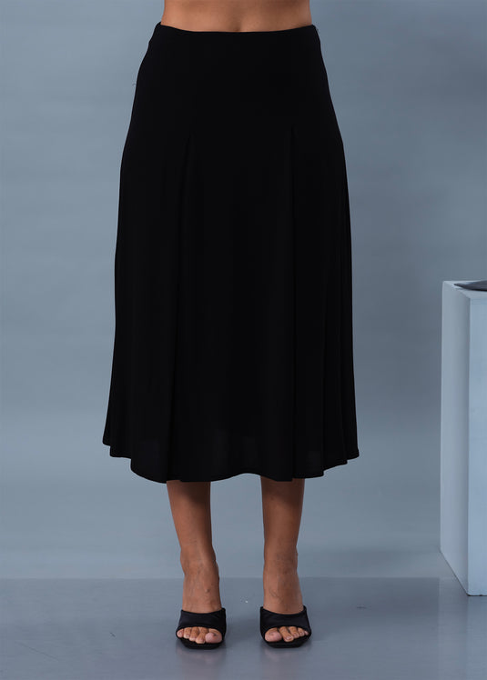 Midi length skirt with inverted pleats