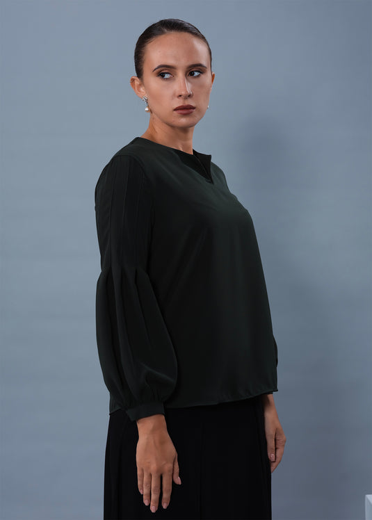 Pleated Sleeve Detailed Blouse