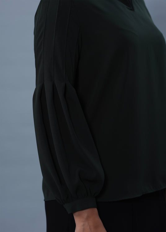 Pleated Sleeve Detailed Blouse