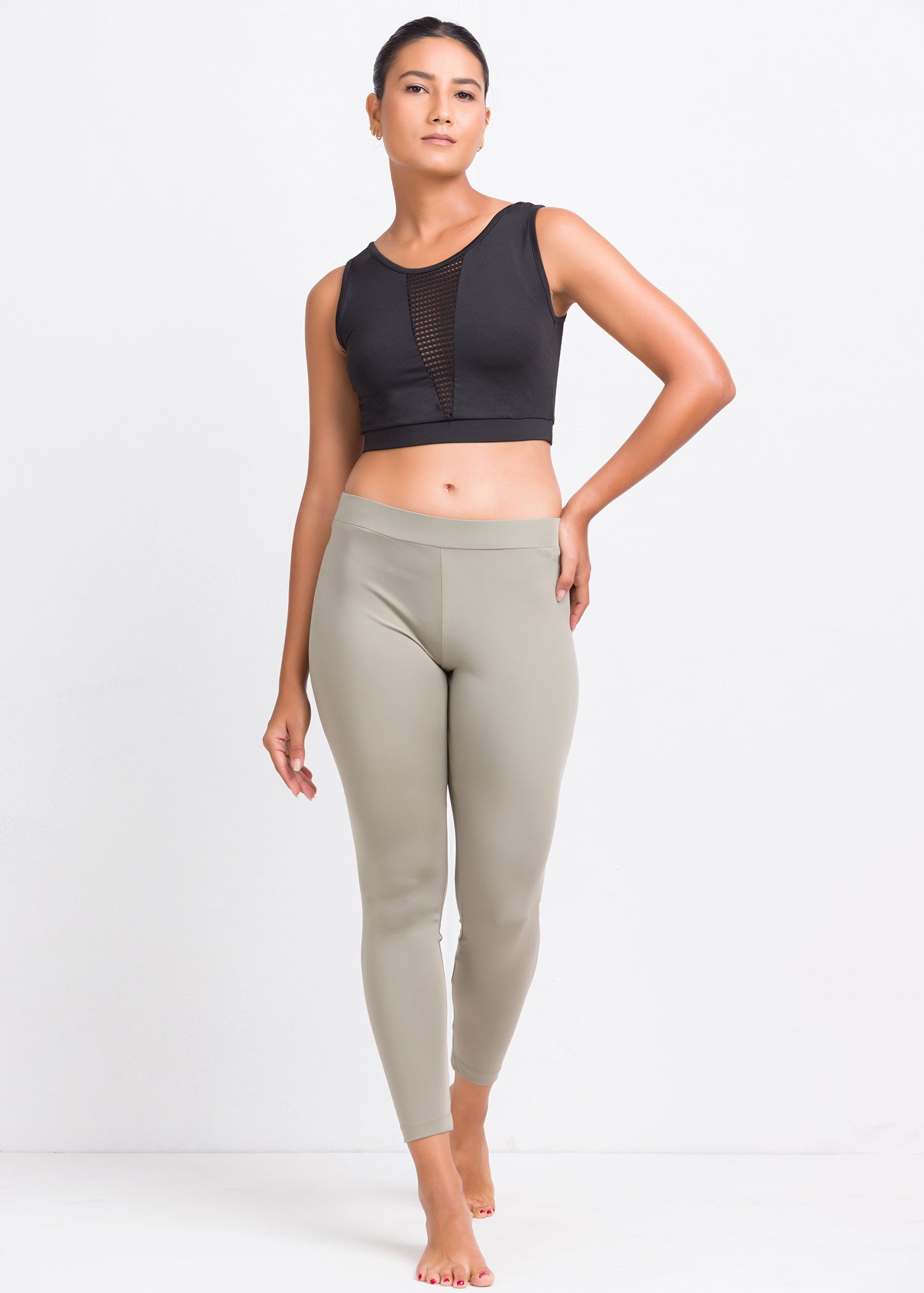 FRONT MESH PANEL CROP TOP