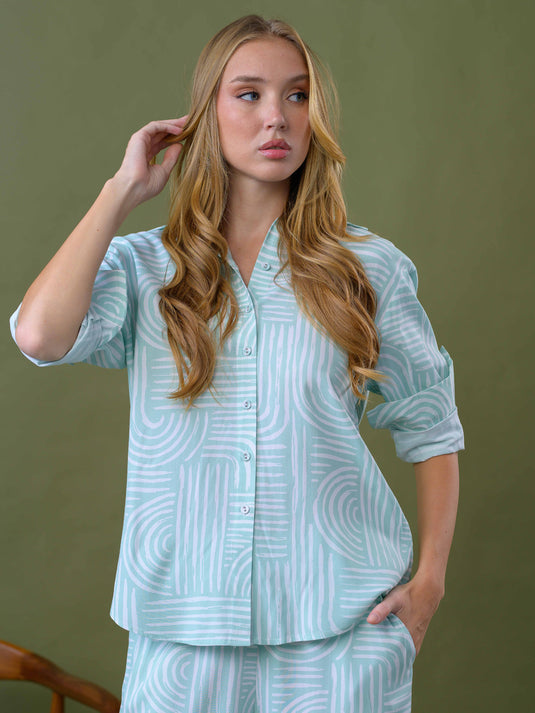 Printed oversized shirt