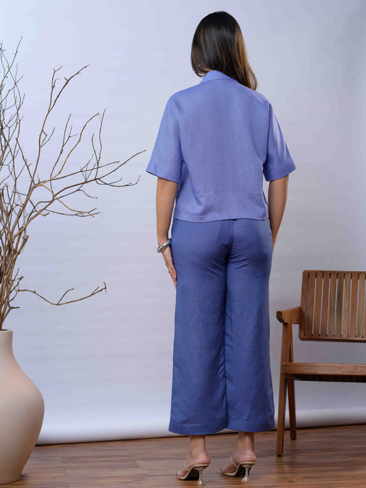 Basic linen crop shirt