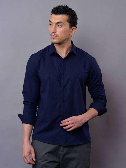 Casual Wear SeerSucker Long Sleeve Shirt