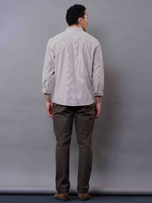 Casual Wear SeerSucker Stripe Long Sleeve Shirt.