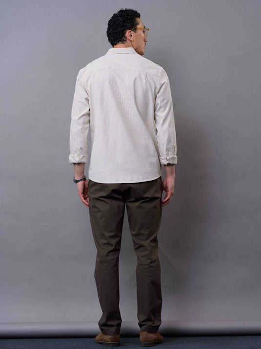Casual Wear SeerSucker Stripe Long Sleeve Shirt.