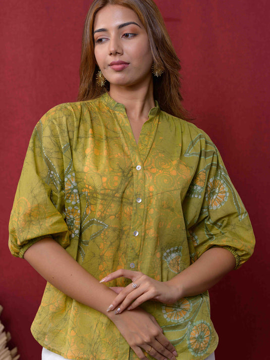 BALLOON SLEEVE BATIK KAFTAN TOP