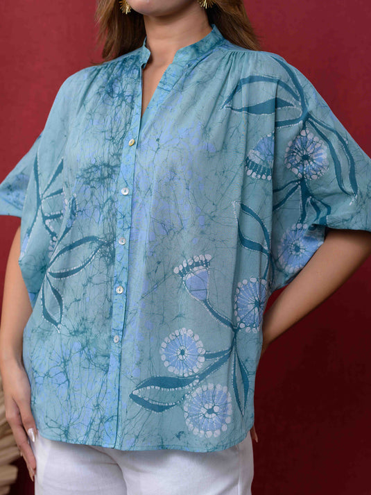 BALLOON SLEEVE BATIK KAFTAN TOP