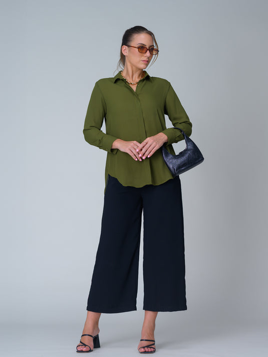 Basic shirt with high low hem