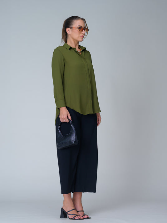 Basic shirt with high low hem