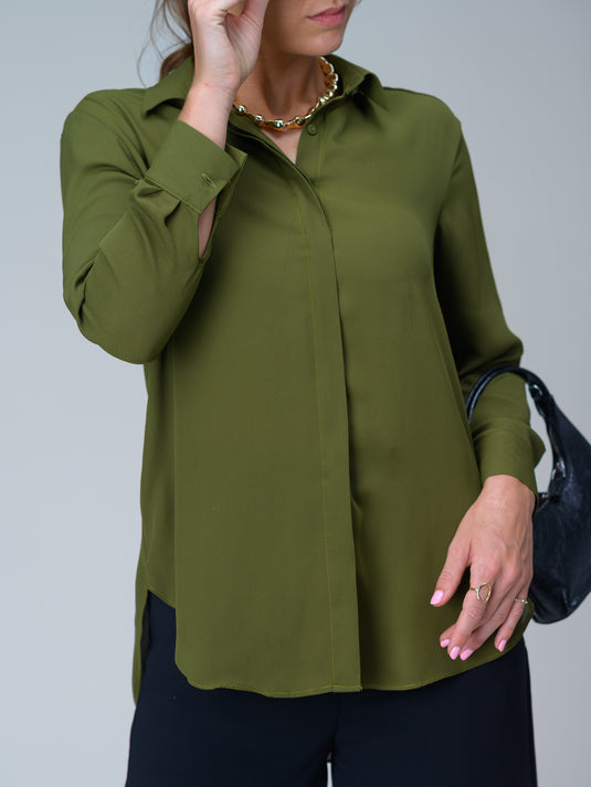 Basic shirt with high low hem