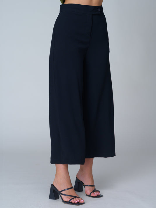 High waisted wide leg crop pant