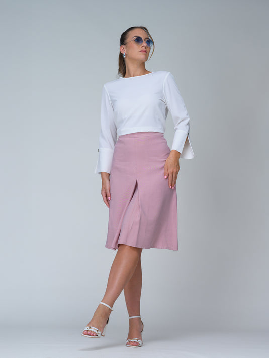 Long sleeve blouse with wide cuff & button