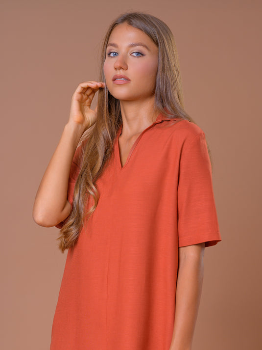 Sleeveless V-neck Trapeze Maxi Dress