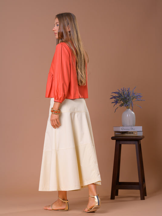 V neck flounce top