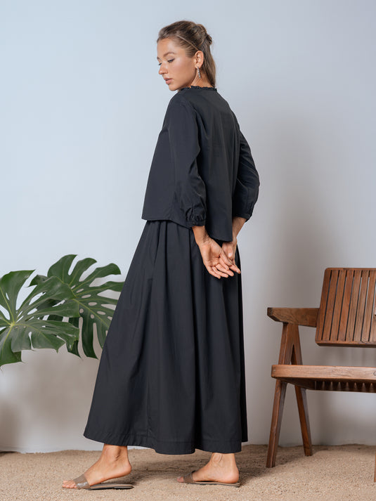 Button down blouse with frill detail