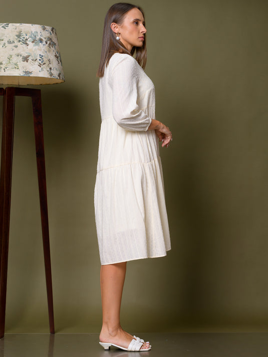 V neck tiered dress