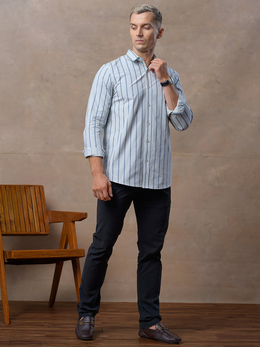 Casual Wear Stripe Long Sleeve Shirt