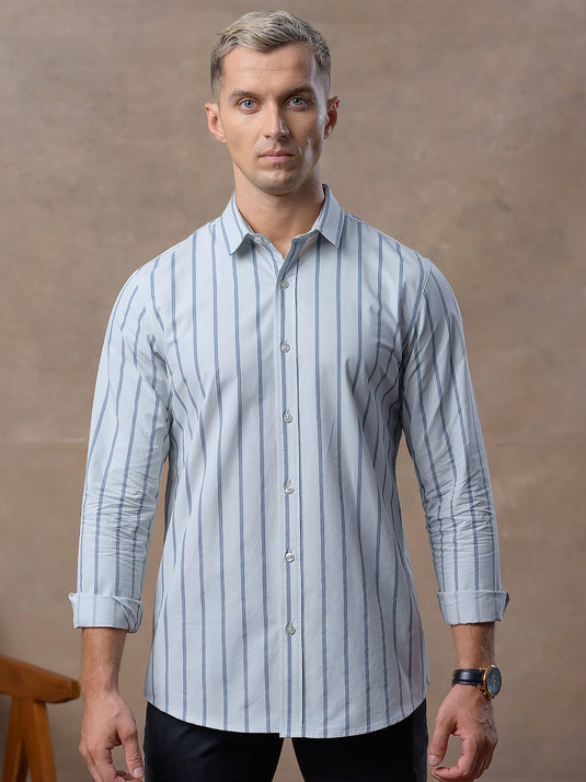 Casual Wear Stripe Long Sleeve Shirt