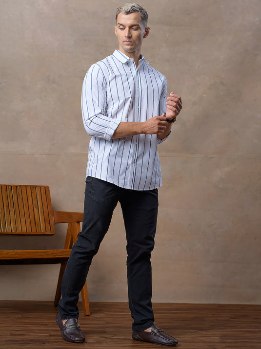 Casual Wear Stripe Long Sleeve Shirt