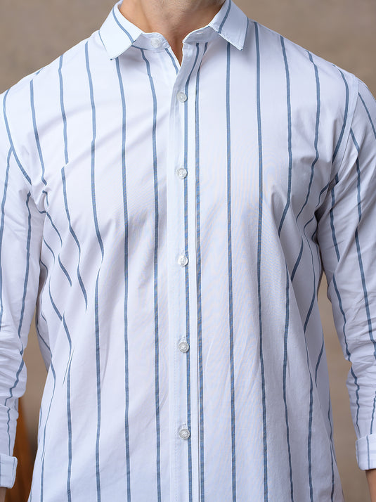 Casual Wear Stripe Long Sleeve Shirt