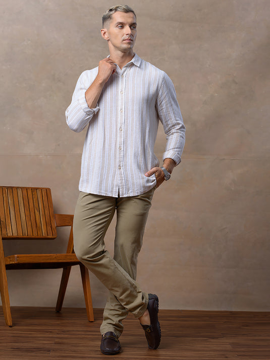 Casual Wear Stripe Long Sleeve Shirt