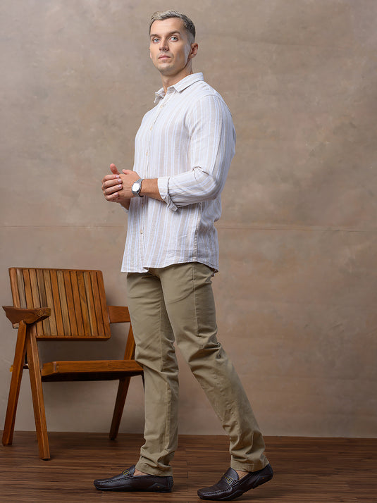 Casual Wear Stripe Long Sleeve Shirt