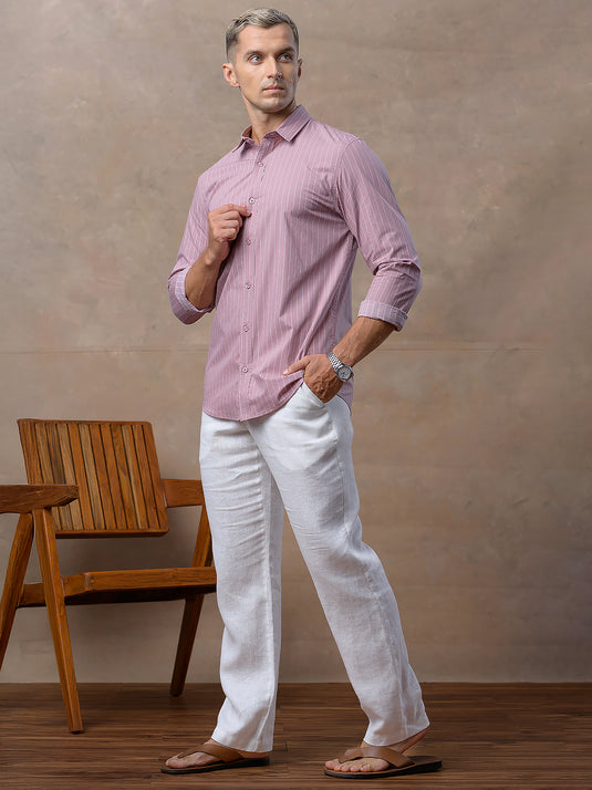Casual Wear Stripe Long Sleeve Shirt
