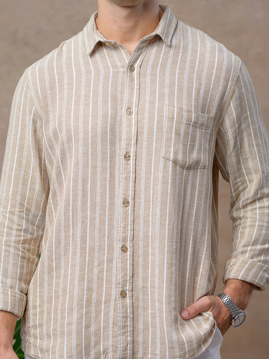 Casual Wear Stripe Long Sleeve Shirt
