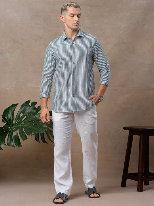 Casual Wear Stripe Long Sleeve Shirt