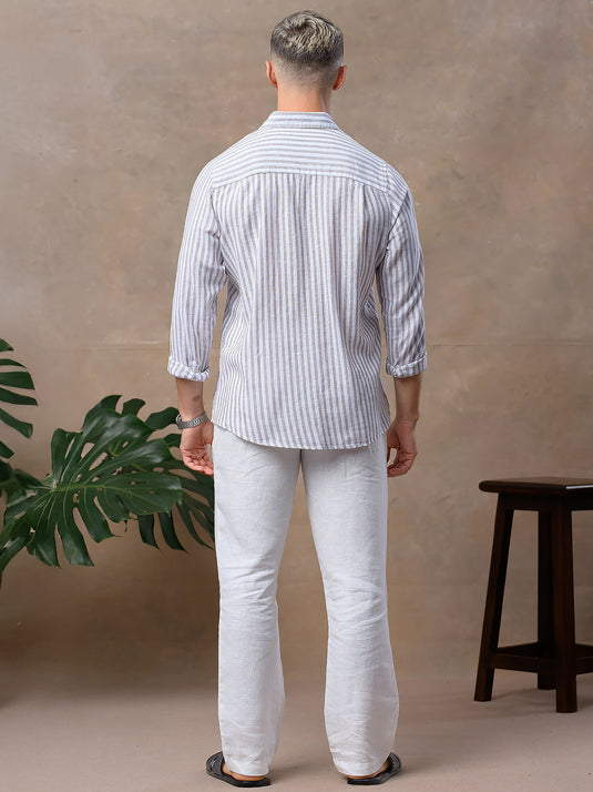 Casual Wear Stripe Long Sleeve Shirt