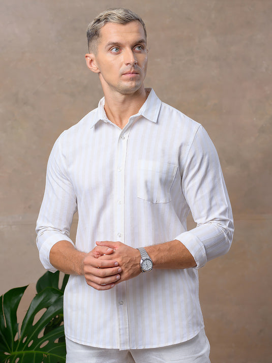 Casual Wear Stripe Long Sleeve Shirt