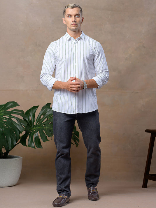 Casual Wear Stripe Long Sleeve Shirt
