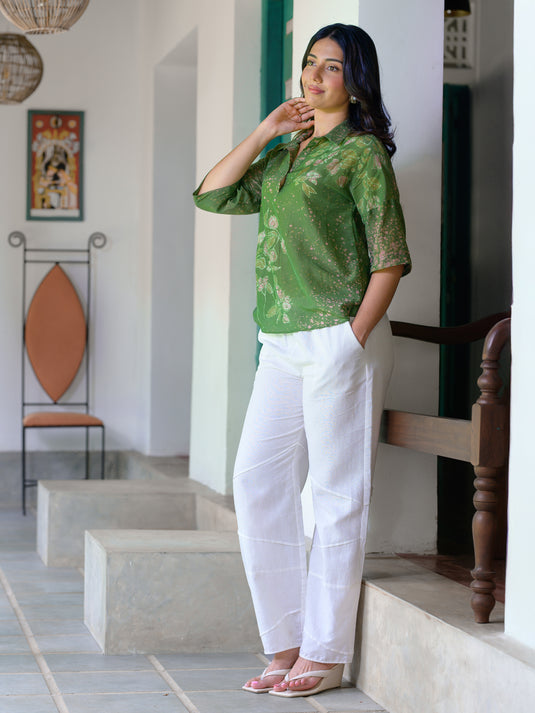 Batik floral blouse