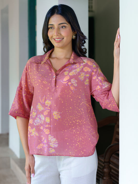 Batik floral blouse